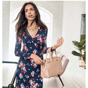 Boden • Navy Tulip Jersey Wrap Dress